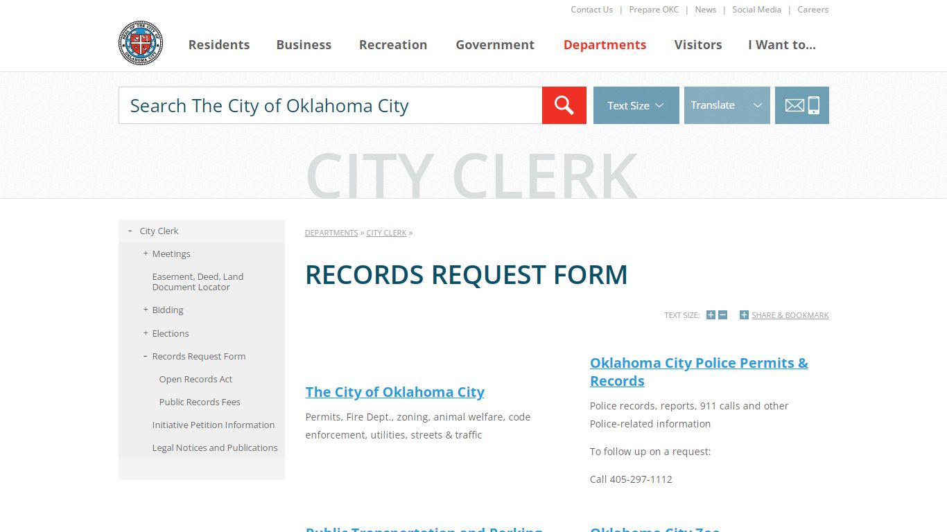 Records Request Form | City of OKC